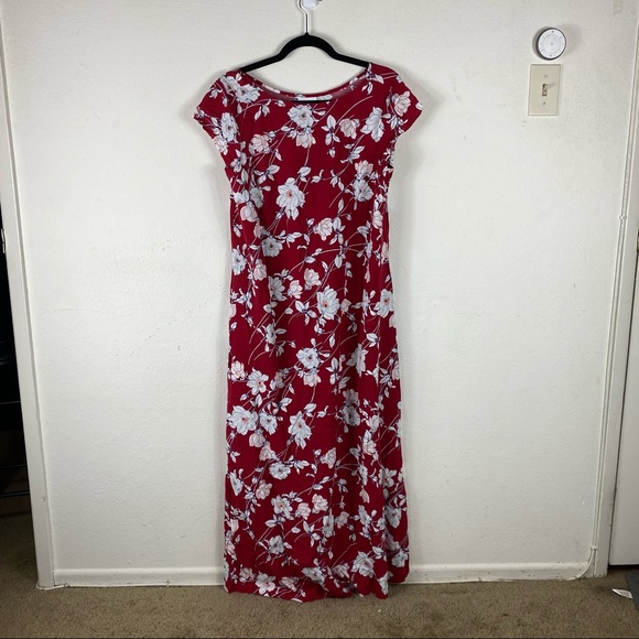 J. JILL | Red and White Floral Maxi Dress - Picture 3 of 10
